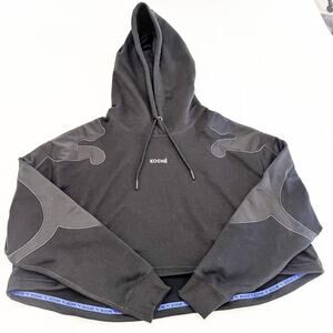 Puma x Koche Cropped Goth Sports Hoodie Womens Black $165 Size Large